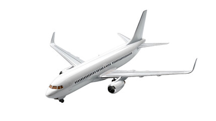 Obraz premium Airborne Ascent: A streamlined passenger aircraft, soaring against the backdrop of a flawless sky, epitomizes the pinnacle of aviation and the art of modern flight.