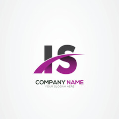 IS or SI Letter Logo Design with a Creative Cut Creative logo design