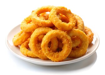 Golden Fried Onion Rings on a Plate