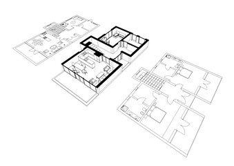Fototapeta premium sketch of house