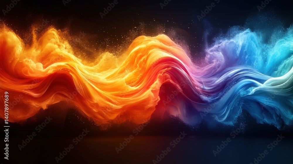 Poster color flow edges of color flowing in a direction,stock photo