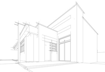 Fototapeta premium sketch of house