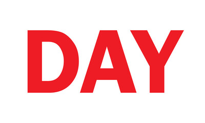DAY - 3d word red vector art