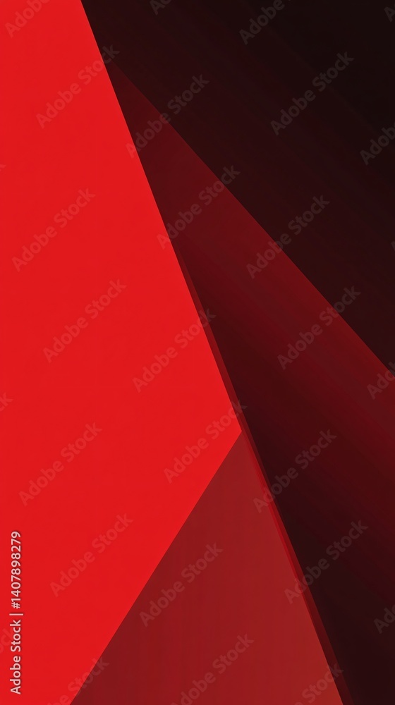 Poster Red and black abstract background creating dynamic geometric composition