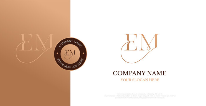 Initial EM Logo Design Vector 