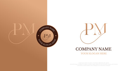 Initial PM Logo Design Vector 