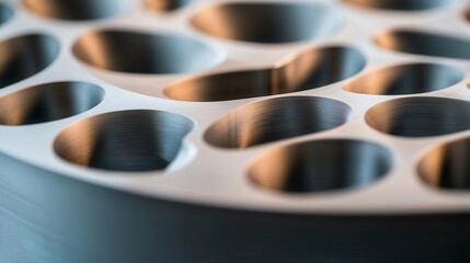 Macro shot of a metal 3Dprinted component, showcasing the strength and precision of metal additive manufacturing