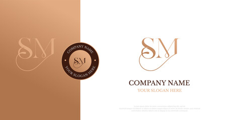 Initial SM Logo Design Vector 