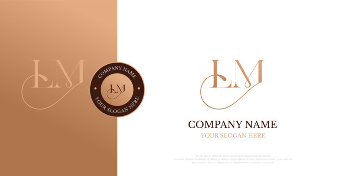 Initial LM Logo Design Vector 