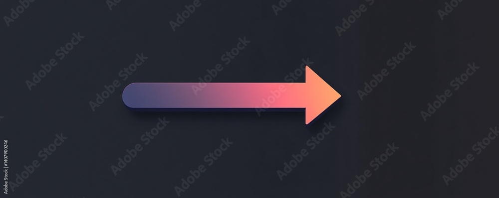 Poster Gradient arrow pointing right on dark background