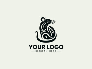 Adorable Rat Illustration Logo, Mouse Vector Logo Illustration, Detailed Mouse Head Vector Logo
