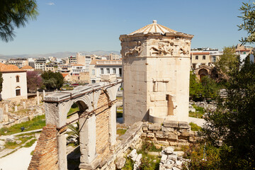 Tower of the Winds is situated in the Roman Agora of Athens, between the quarters of Plaka and Monastiraki, used as a relok in ancient times, is octagonal in plan