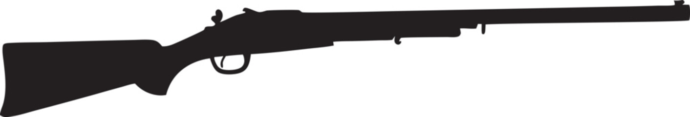 Obraz premium The black silhouettes of two classic winchester repeating rifles vector illustration
