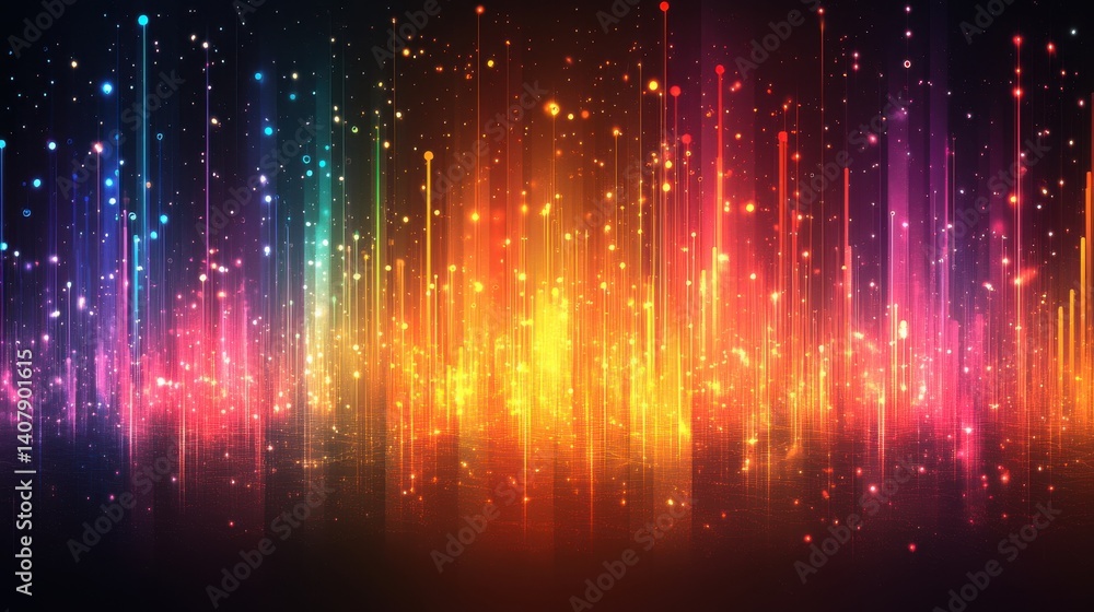 Poster colorful sound wave vector background,audio spectrum for music or voice design element