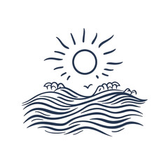 Island Sun Icon on transparent background