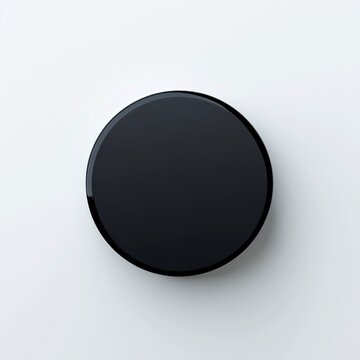 Black cosmetic jar lid mockup on white background
