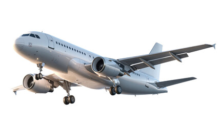 Obraz premium Soaring Skies: A modern passenger airplane takes flight against the open sky, showcasing the seamless fusion of technological prowess and the allure of exploration.