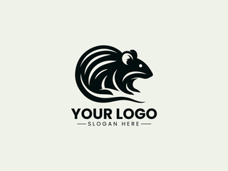 Fototapeta premium Adorable Rat Illustration Logo, Mouse Vector Logo Illustration, Detailed Mouse Head Vector Logo