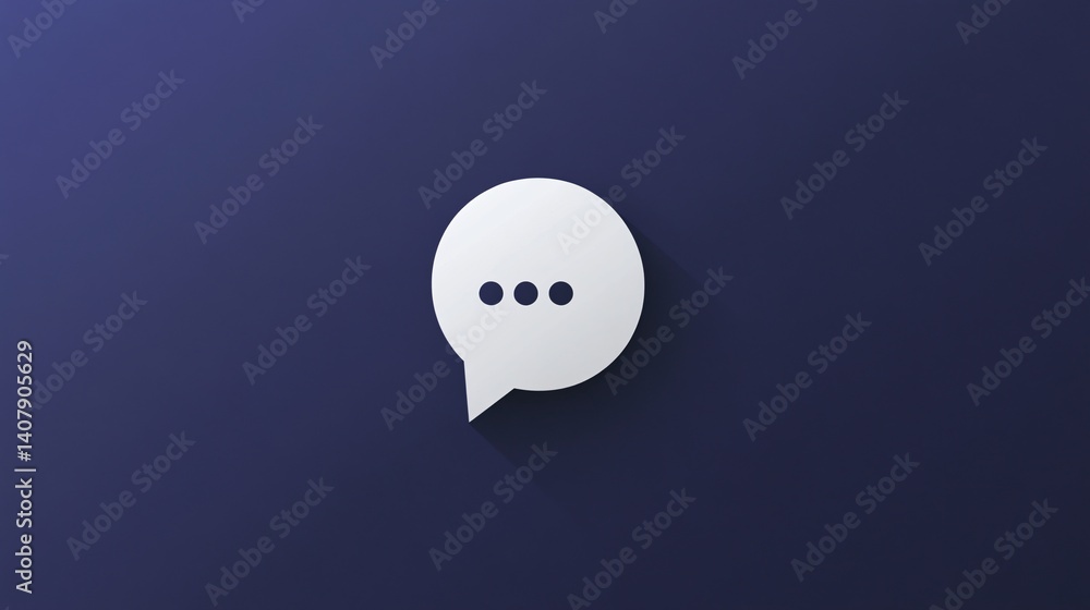 Poster White speech bubble is showing typing status on dark blue background