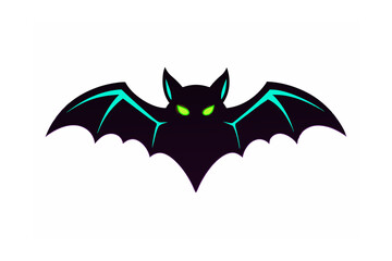 Obraz premium Sparkle Bat Face with Magical Starburst Cute Halloween Vector Clipart