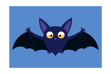 Sparkle Bat Face with Magical Starburst  Cute Halloween Vector Clipart