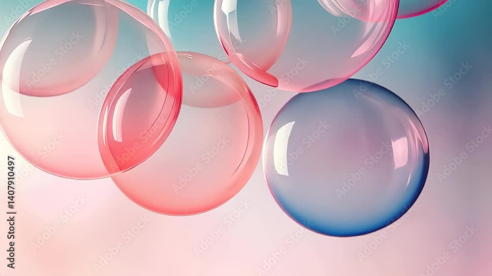 Poster colorful bubbles float gracefully against a dreamy backdrop, creating a whimsical atmosphere of joy 
