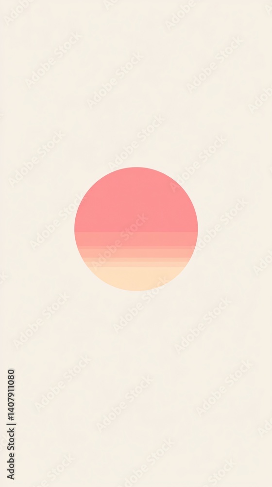 Poster pink and beige gradient circle representing minimalist design