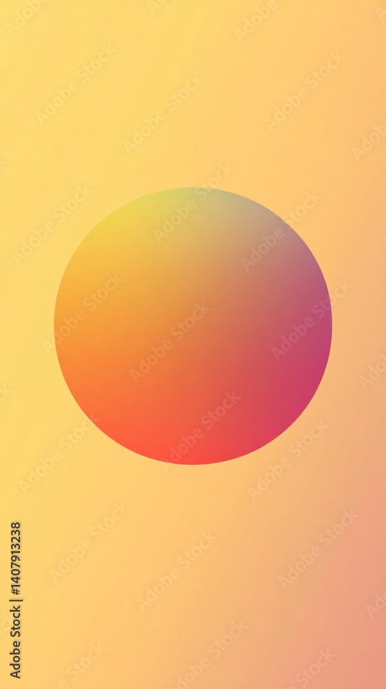 Poster Abstract background with colorful gradient circle on yellow backdrop