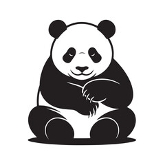 Panda silhouette icon. Panda icons. Vector illustration eps 10