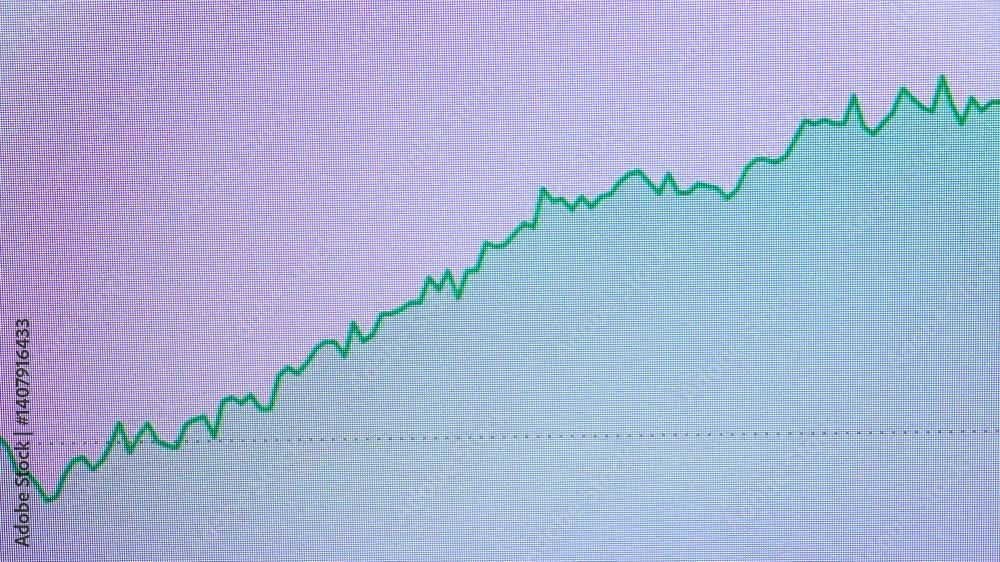 Poster motion of red green candle stick graph chart of stock market trading with animated world map backgro