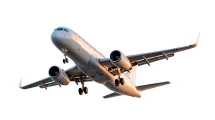 Soaring High: A passenger plane takes flight, symbolizing travel, adventure, and the global reach of air transport. Capture the majesty of aviation, with a focus on movement and aspiration.