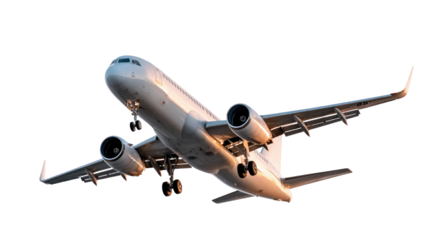 Soaring High: A passenger plane takes flight, symbolizing travel, adventure, and the global reach of air transport. Capture the majesty of aviation, with a focus on movement and aspiration.