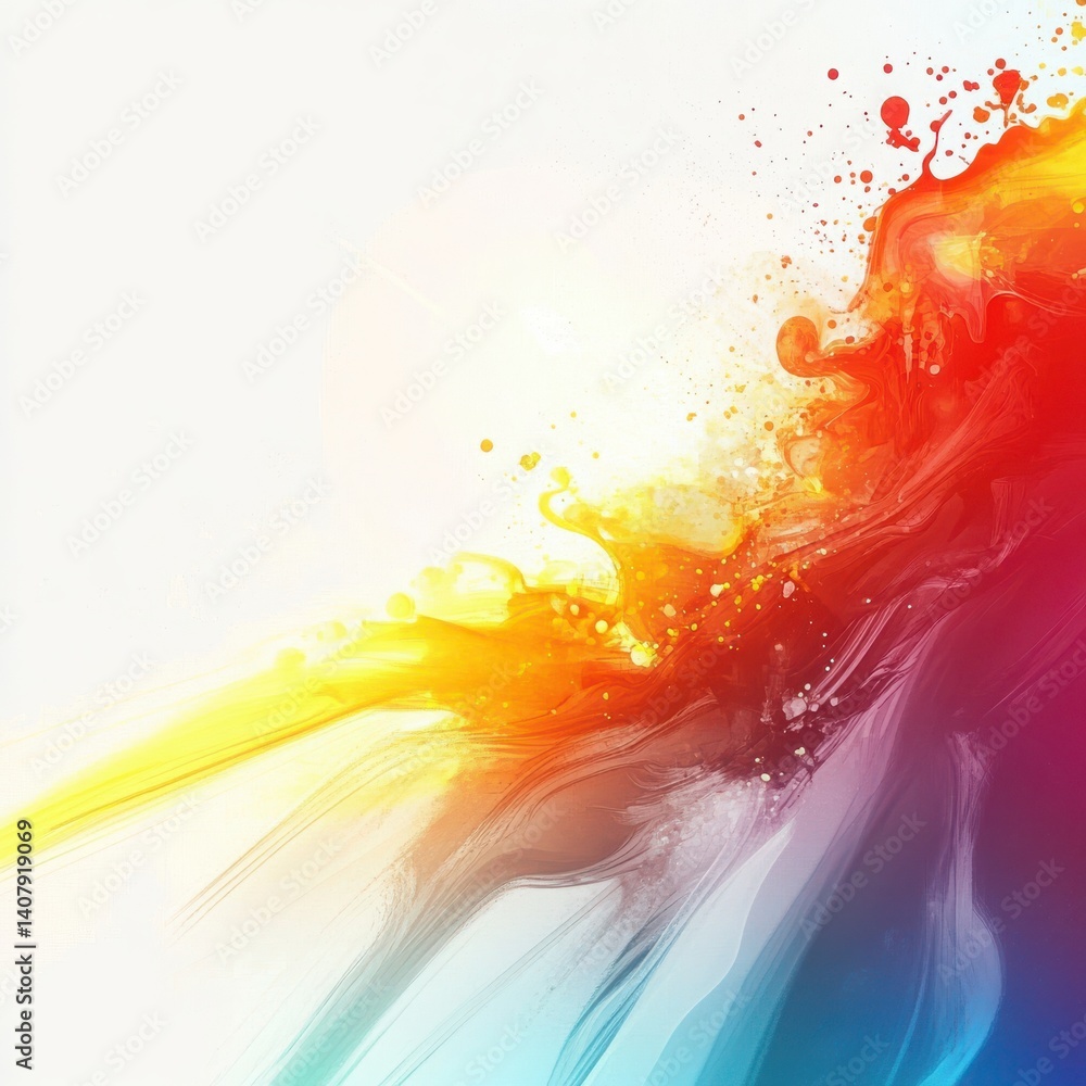 Poster chromatic glow background with an ink wave burst effect