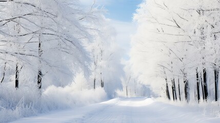 Obraz premium snow winter dirt roads