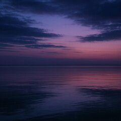 Twilight Clouds Over Calm Water Surface