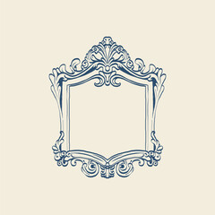 Vintage floral vector element for decorating monograms, invitations, menus, labels, websites, brochures, and catalogs of cafes or boutiques.