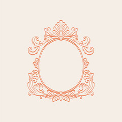 Vintage floral vector element for decorating monograms, invitations, menus, labels, websites, brochures, and catalogs of cafes or boutiques.