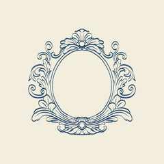 Vintage floral vector element for decorating monograms, invitations, menus, labels, websites, brochures, and catalogs of cafes or boutiques.