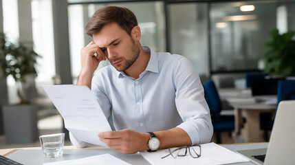 Obraz premium Loan Rejection Moment for Business Owner at Bank Desk