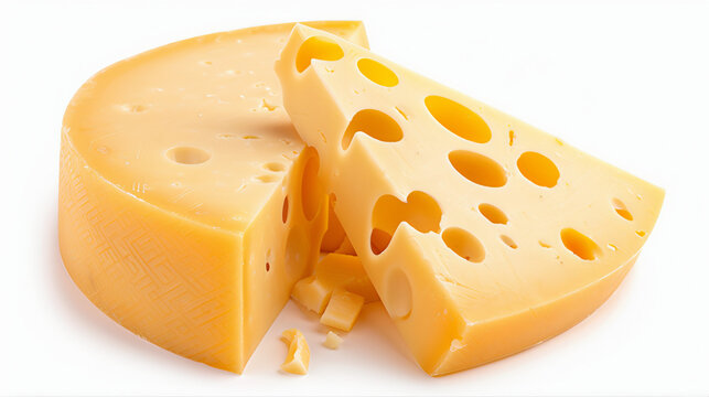 cheese on white background