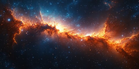 Obraz premium Stunning Milky Way Galaxy Night Sky with Vibrant Stars and Luminous Nebula