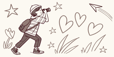 vector illustration of a girl with a tattoo