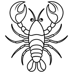 Modern Lobster Line Art Graphic