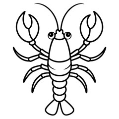 Modern Lobster Line Art Graphic