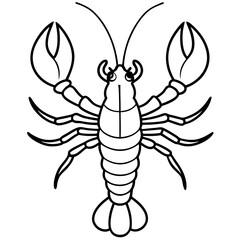 Modern Lobster Line Art Graphic
