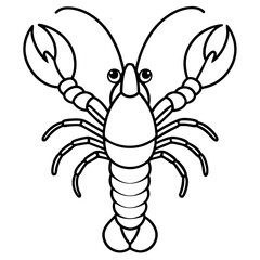 Modern Lobster Line Art Graphic