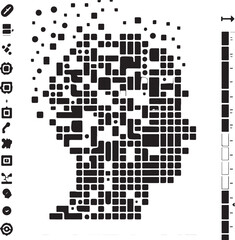 Square block head vector