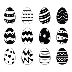 Easter Eggs Vector Illustration  Set