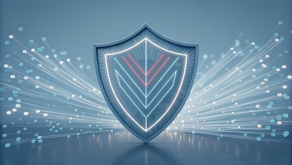 Digital shield symbolizing protection and cybersecurity concepts., cybersecurity concept