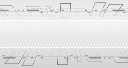 Modern technology design. Abstract high-tech background with lines from circles. Data transfer. Vector illustration for banner or presentation on technology, science and medicine.